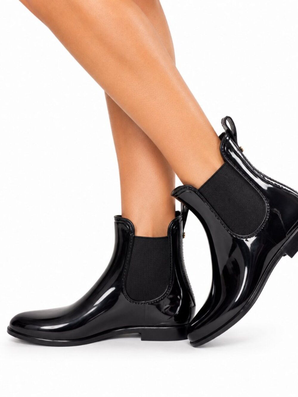 Sam Edelman Tinsley Rain Boots Black‎ Waterproof Chelsea Pull On Chic Women 8